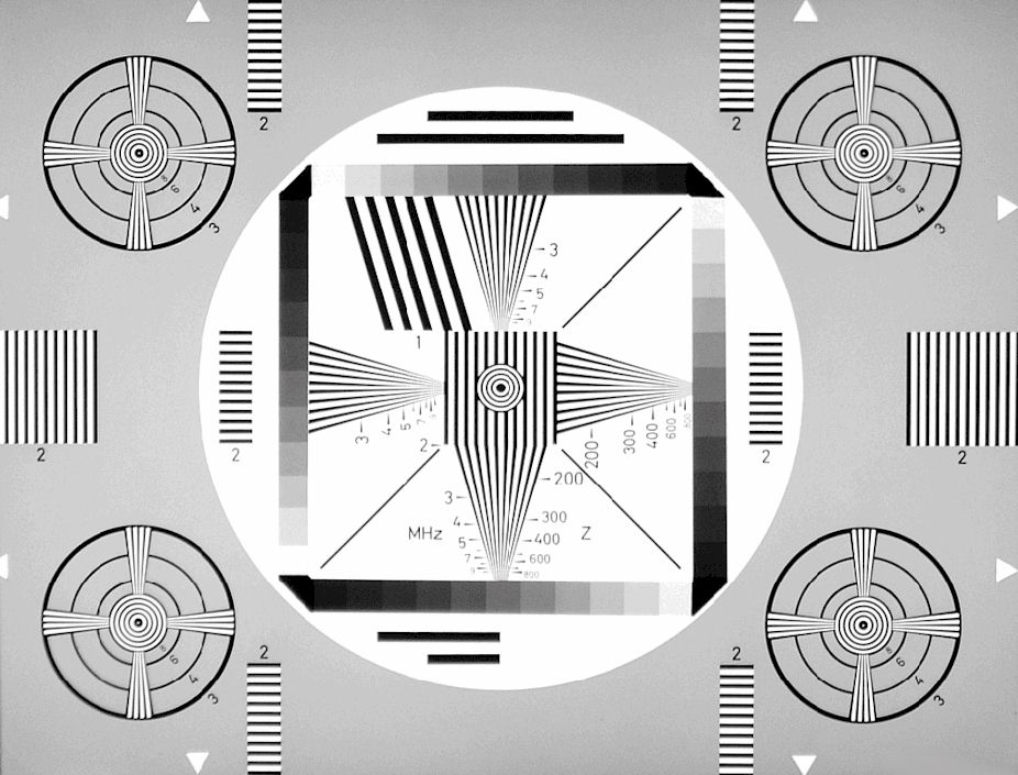 Mosnoskop Testbild für das s/w Fernsehen um 1955