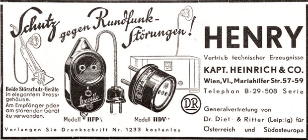 HENRY Werbung zu HFP & HDV Rundfunkentstörzubehör