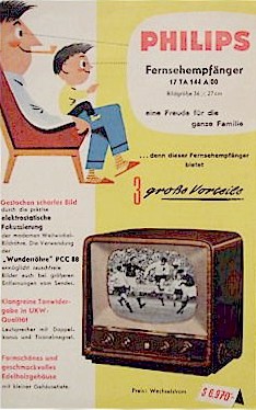 Philips Werbung für den Philips 17TA144A der Saison 1957/58