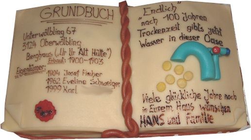 Berghaus Familienfeier als die Wasserleitung kam.