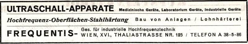 Ultraschall-Apparate fr Medizin aber auch die Hochfrequenz-Oberflchen-Stahlhrtung 