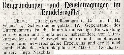 UKAWE Firmengrndung 1937