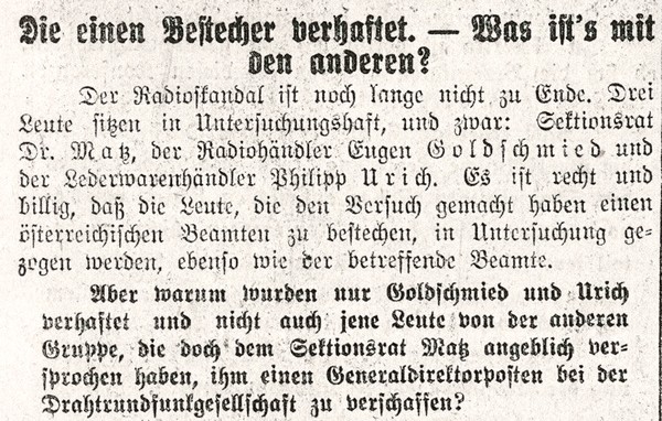Diese Frage stellte sich offensichtlich nicht nur der Autor sondern auch damals schon kritische Journalisten wie hier im "Der Abend" vom Montag dem 28. Dezember 1931.