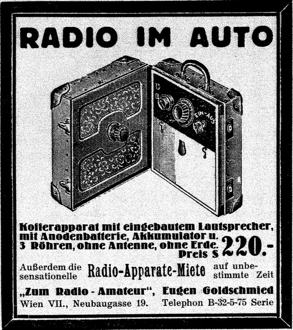 Radio im Auto 1929