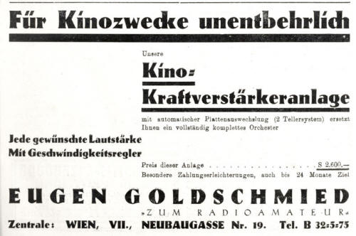 Das Kino Journal, 21. September 1929 zu den Kino-Kraftverstrkern