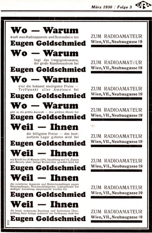 RA Werbung 1930