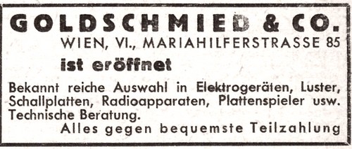  Februar 1953. Nun als Goldschmied & Co firmierend an der neuen Adresse.