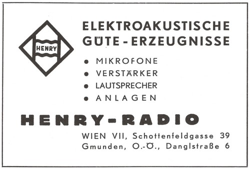 Nachkriegswirtschaft Henry-Radio Wien