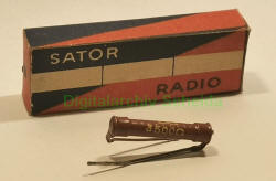 Einzeln verpackter Kohleoberflchenwiderstand Marke "SATOR", Johann Kremenezky; Wien
