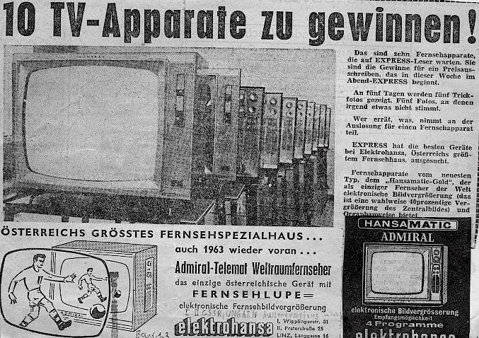 Elektrohansa Admiral TV mit Fernsehlupe