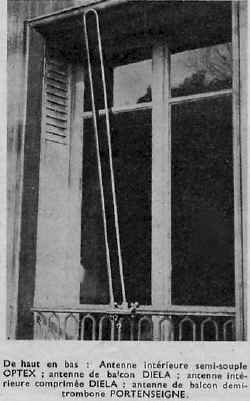 Balkon Antenne für das Pariser 441 Zeilen Fernsehen