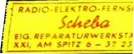 Radio-Elektro-Fernsehen Hermine Scheba; Wien 21