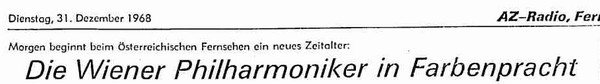 Österreich Farbfernsehen 1969