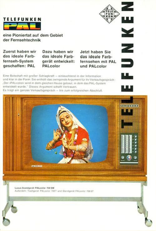 PAL Farbfernsehen - Erste PAL Farbfernsehgeräte von Telefunken 1967