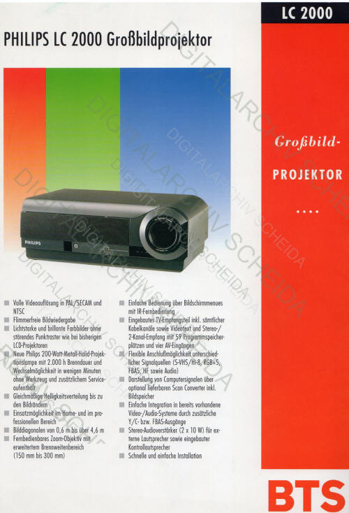Der BTS Philips LC2000 Grossbild Videoprojektor 